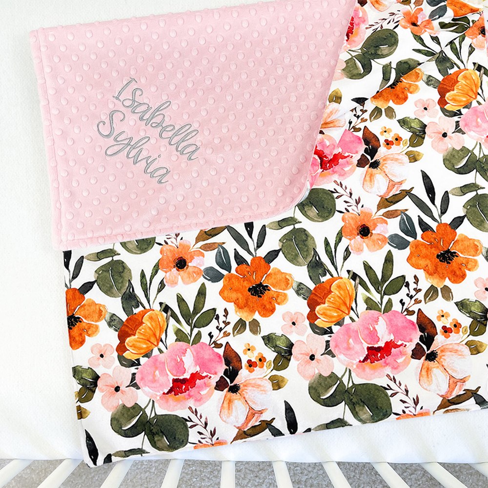 Personalized Lovely Kid Vintage Floral Baby Blanket for Comfort & Unique | CWBaby55