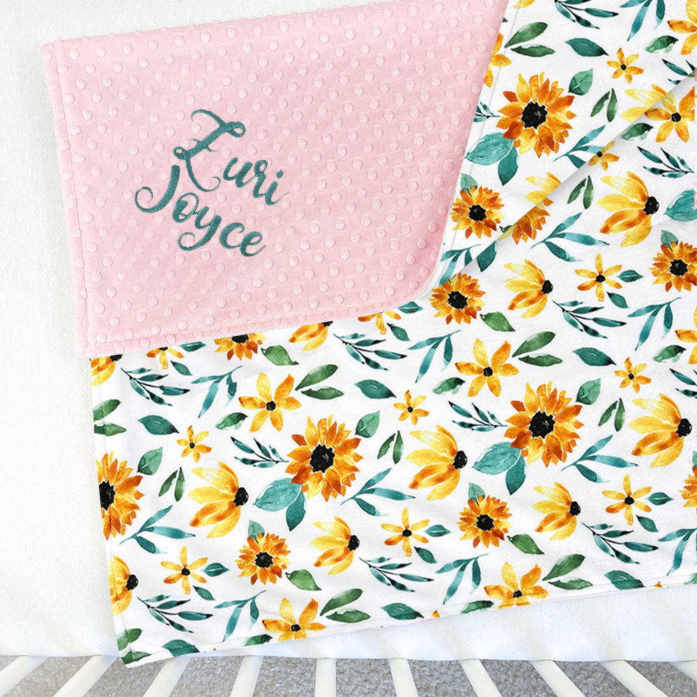 Personalized Lovely Kid Vintage Floral Baby Blanket for Comfort & Unique | CWBaby55