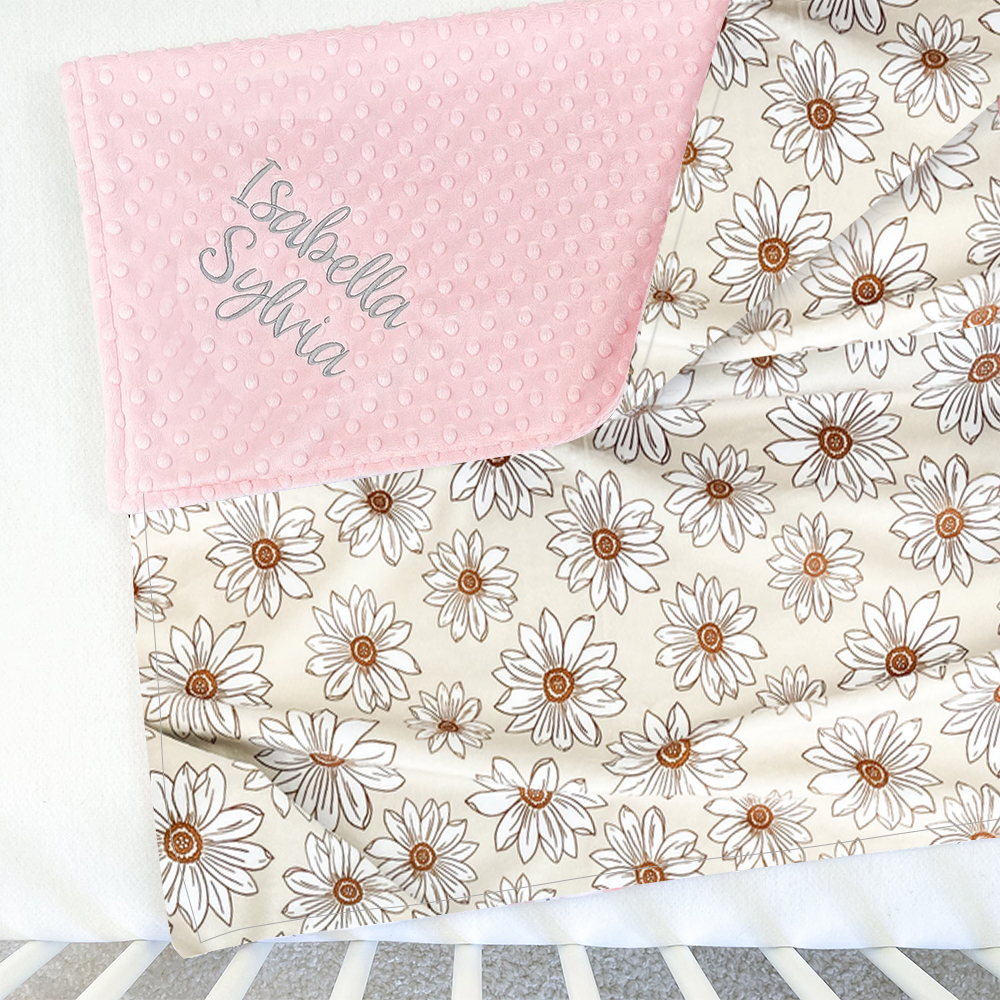 Personalized Lovely Kid Vintage Floral Baby Blanket for Comfort & Unique | CWBaby55