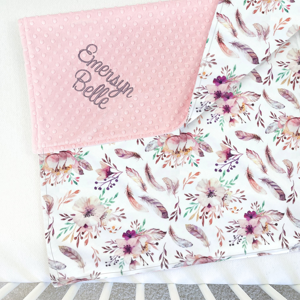 Personalized Lovely Kid Vintage Floral Baby Blanket for Comfort & Unique | CWBaby55