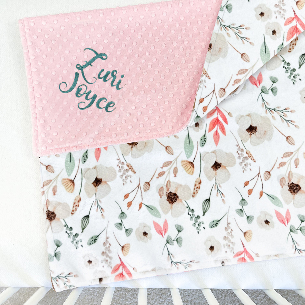 Personalized Lovely Kid Vintage Floral Baby Blanket for Comfort & Unique | CWBaby55
