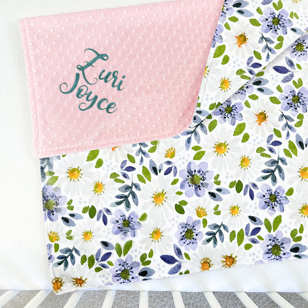 Personalized Lovely Kid Vintage Floral Baby Blanket for Comfort & Unique | CWBaby55