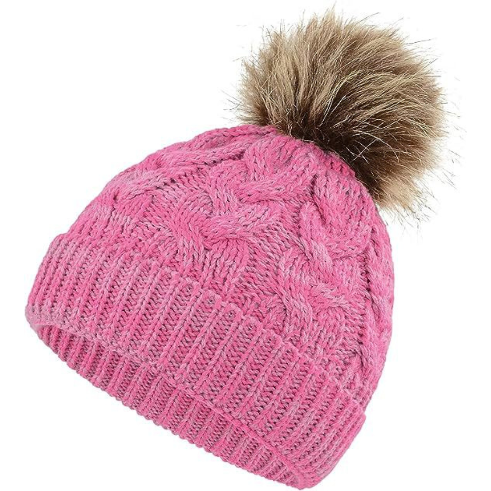 Personalized Faux Leather Patch  Pom Pom Beanie| HSKid40