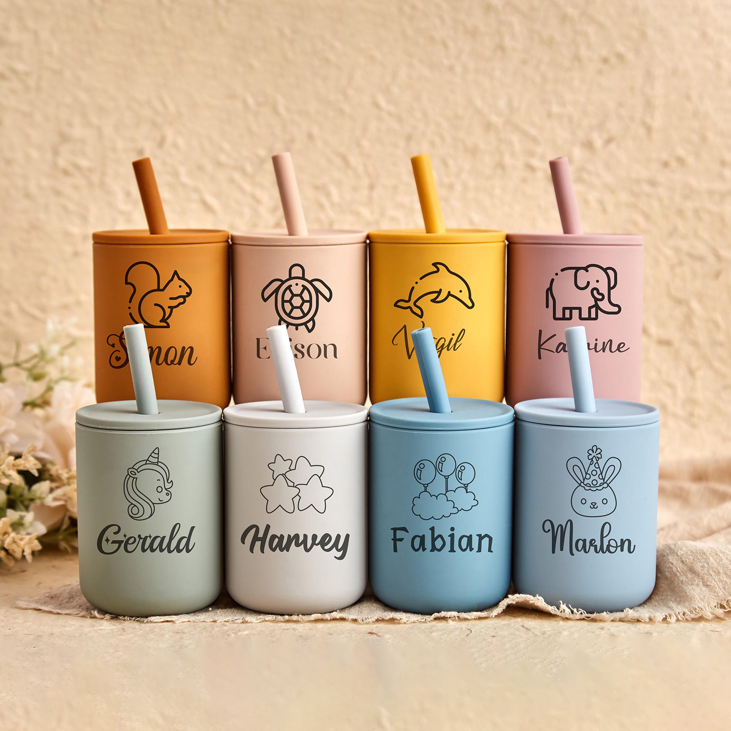 Personalised Baby Food Grade Sippy Silicone Cup  | CWBaby213
