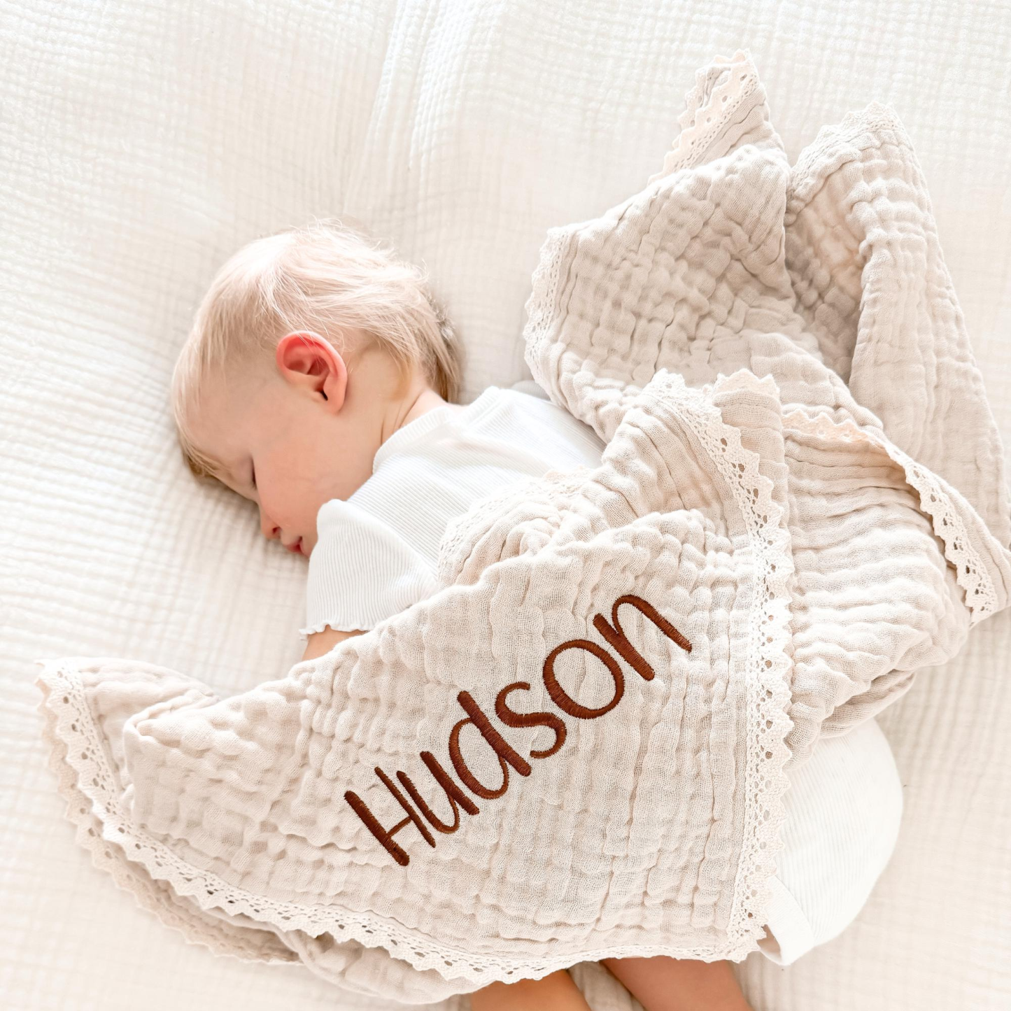 Personalized Embroidered Name Baby Swaddle Blanket for Unique Gift | CWBaby78