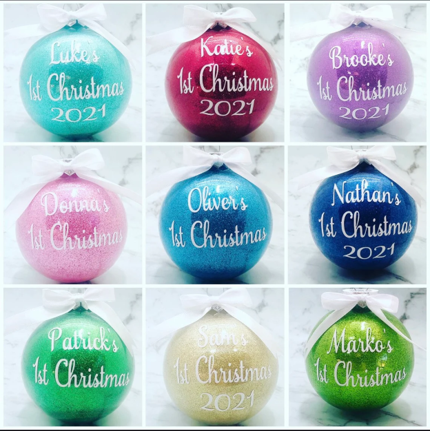 Personalised Christmas Bauble Ornaments (3 pcs/ Set) | MCGift20