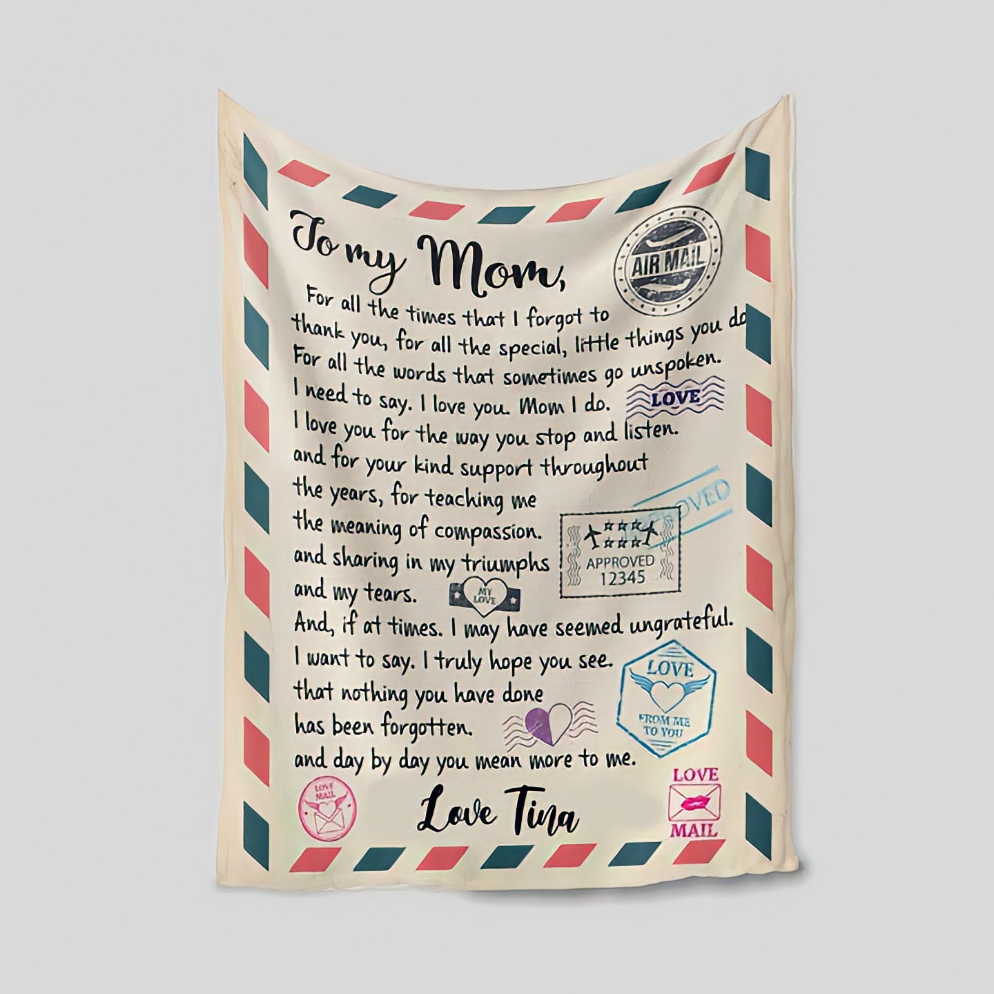 Personalized Love Letter Blanket for Comfort & Unique | BKletter14