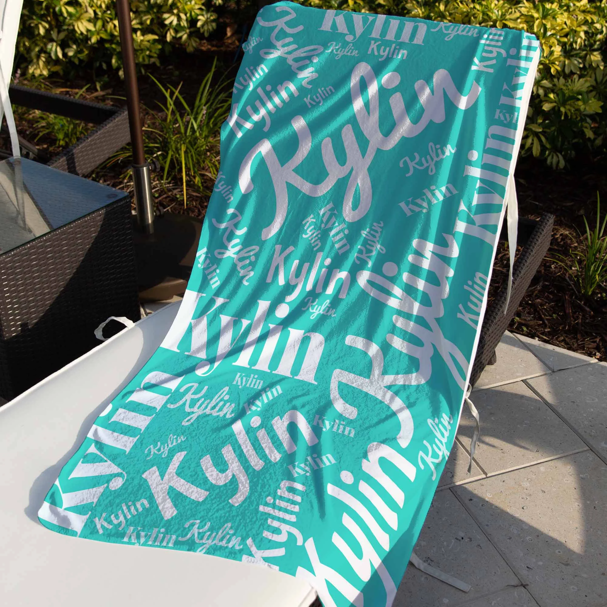 Personalized Lovely Checker Kid Towel for Summer & Beach | CWTowel114