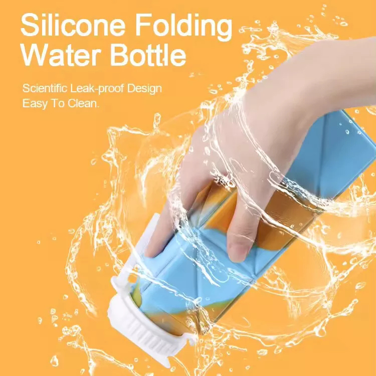 Personalised BPA Free 20oz Food Grade Silicone Foldable Water Bottles | YouBottle80