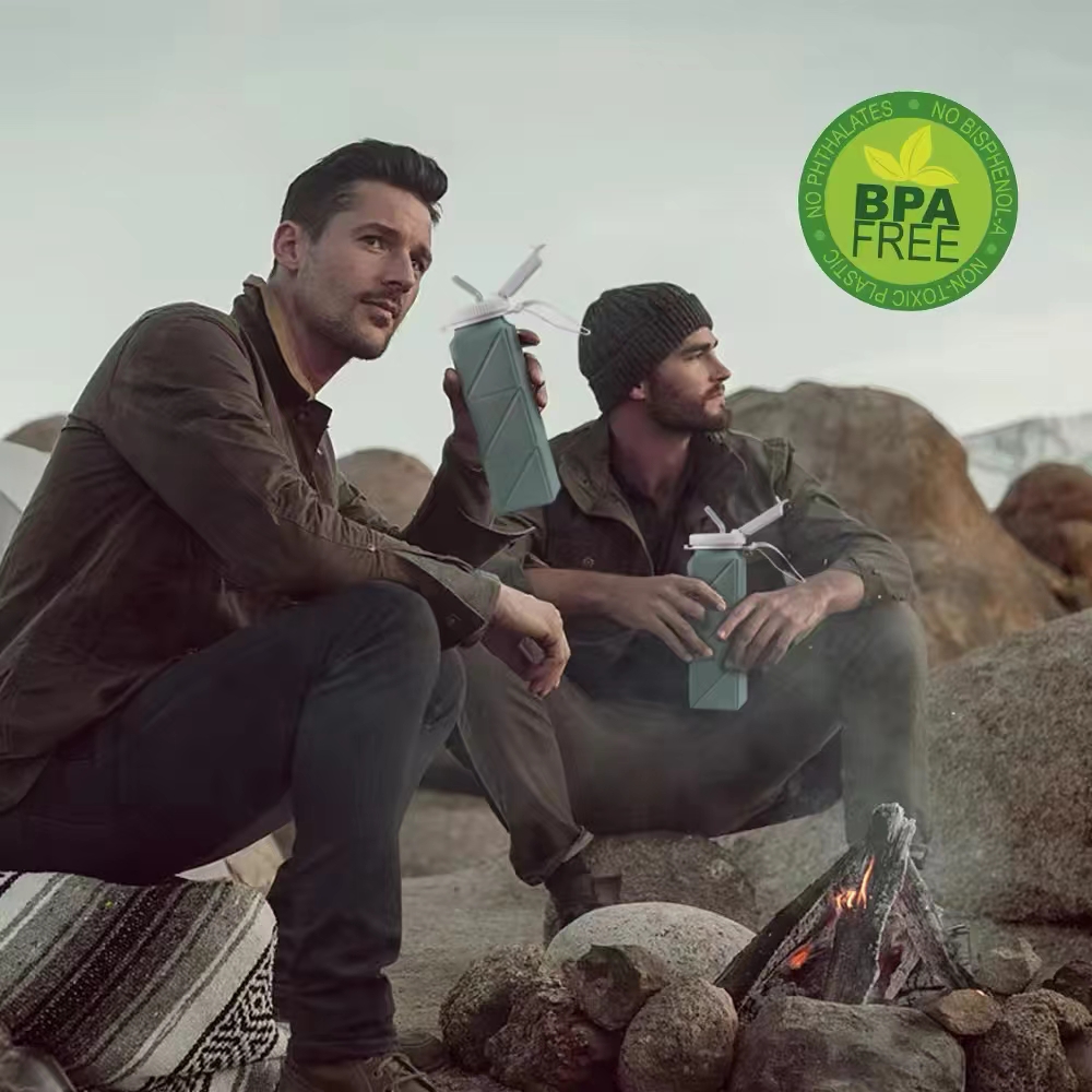 Personalised BPA Free 20oz Food Grade Silicone Foldable Water Bottles | YouBottle80