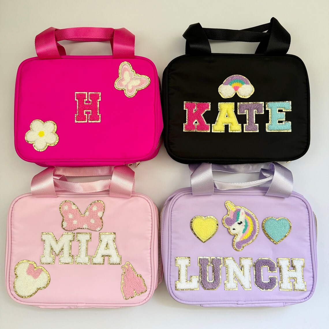 Personalized Chenille Letters Kids Lunch Bag