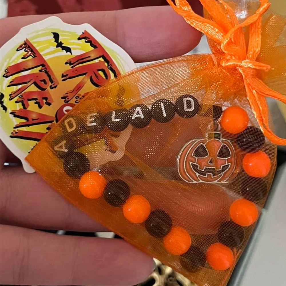 Personalized Halloween Bead Bracelet With Name | CWHalloween07