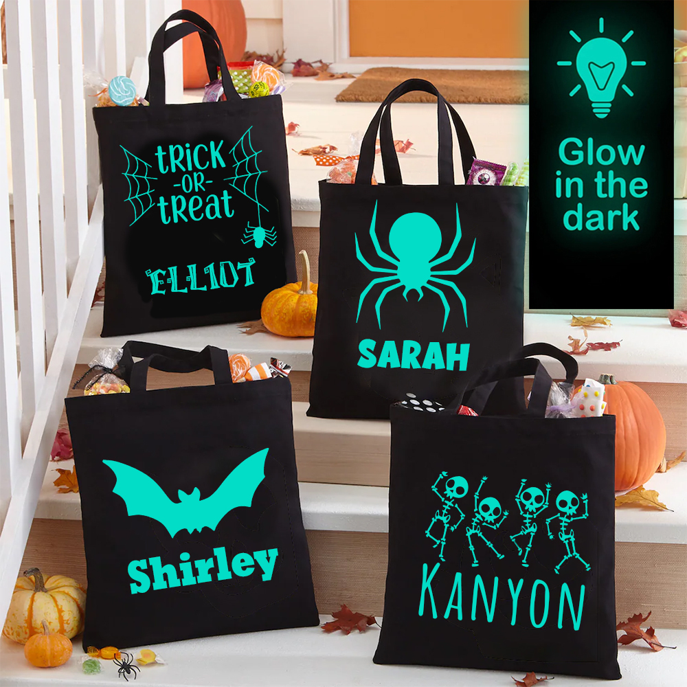 Personalized Glow In The Dark Halloween Treat Bag | MCGift32