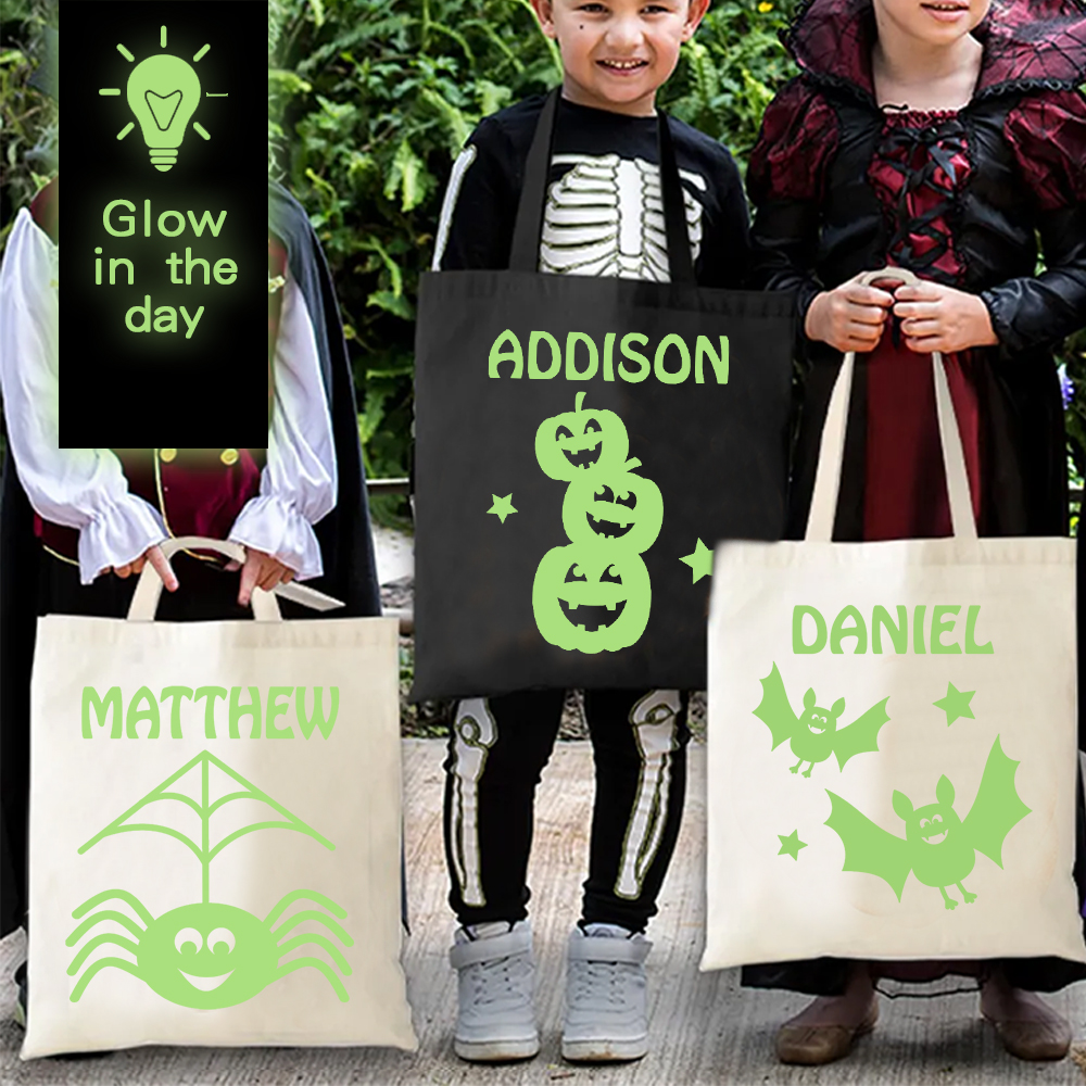 Personalized Glow In The Dark Halloween Treat Bag | MCGift32