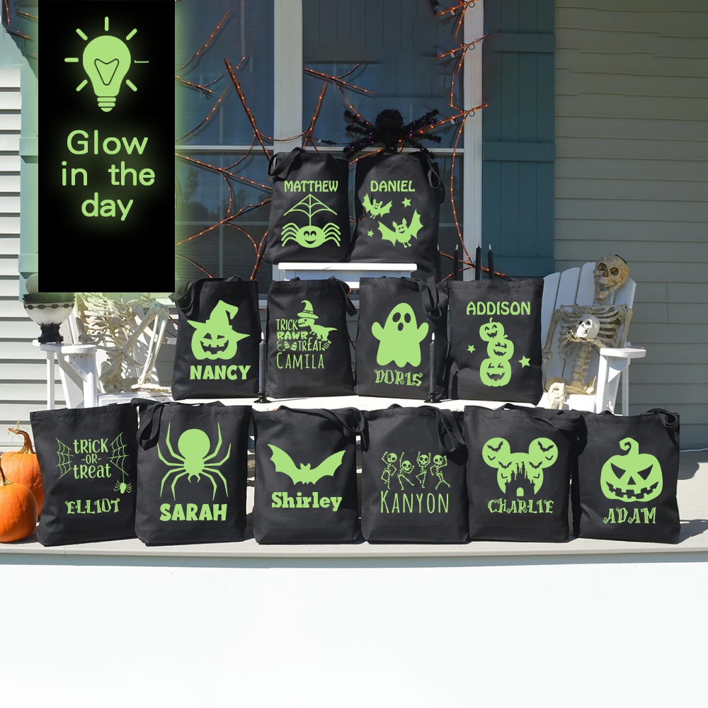 Personalized Glow In The Dark Halloween Treat Bag | MCGift32