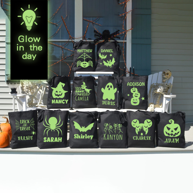 Personalized Glow In The Dark Halloween Treat Bag | MCGift32