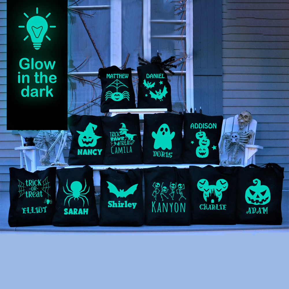 Personalized Glow In The Dark Halloween Treat Bag | MCGift32