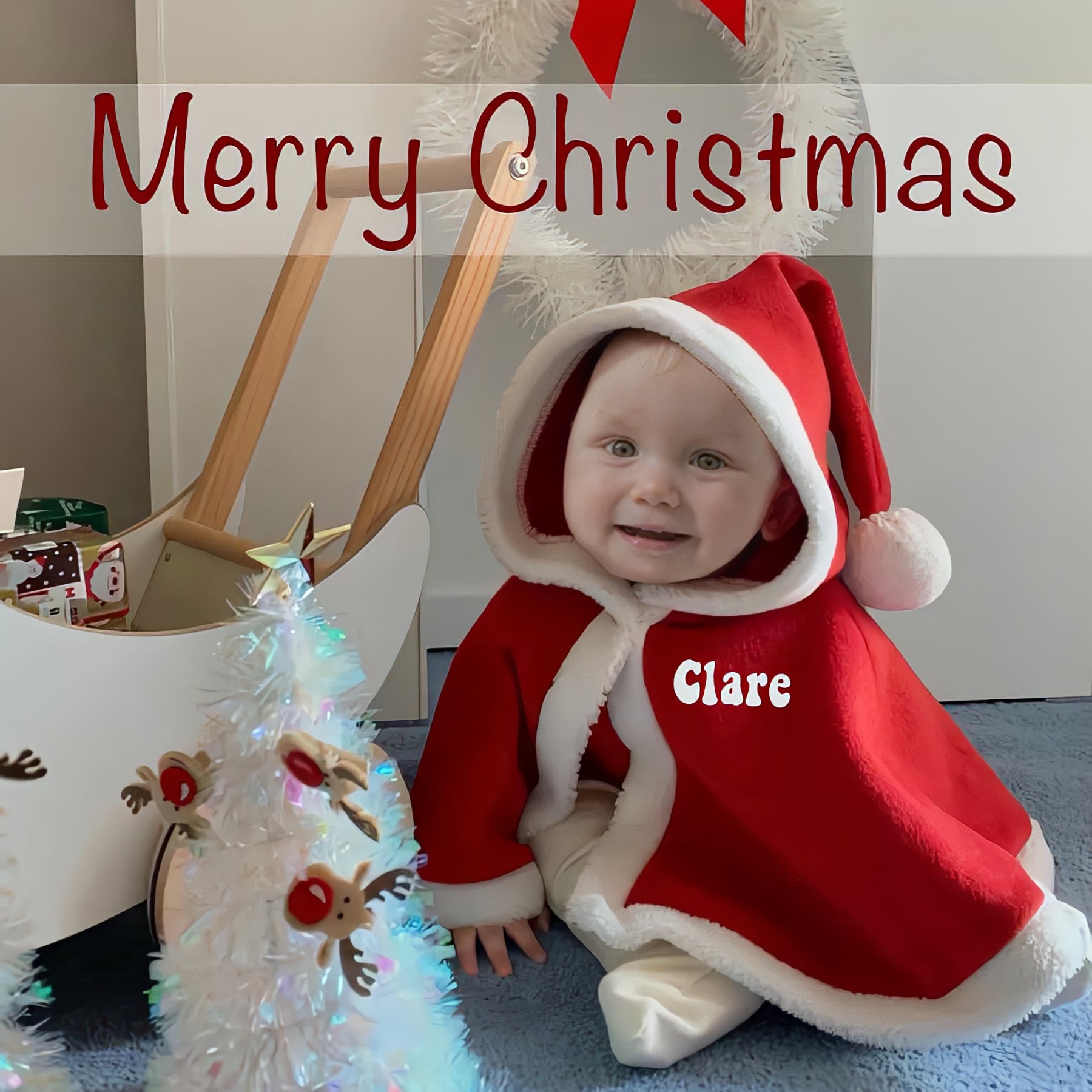 Personalized Warm Baby Christmas Cloak | MCGift104
