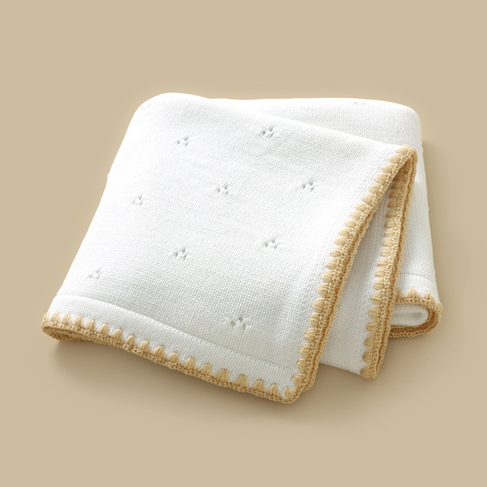 Personalized Embroidered Soft Pointelle Knit Baby Blanket | CWBaby504
