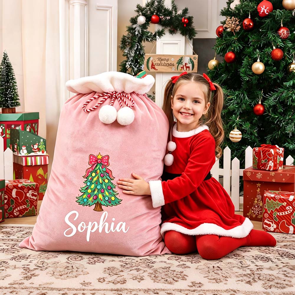 Personalized Christmas Santa Family Sack with Name | MCGift393