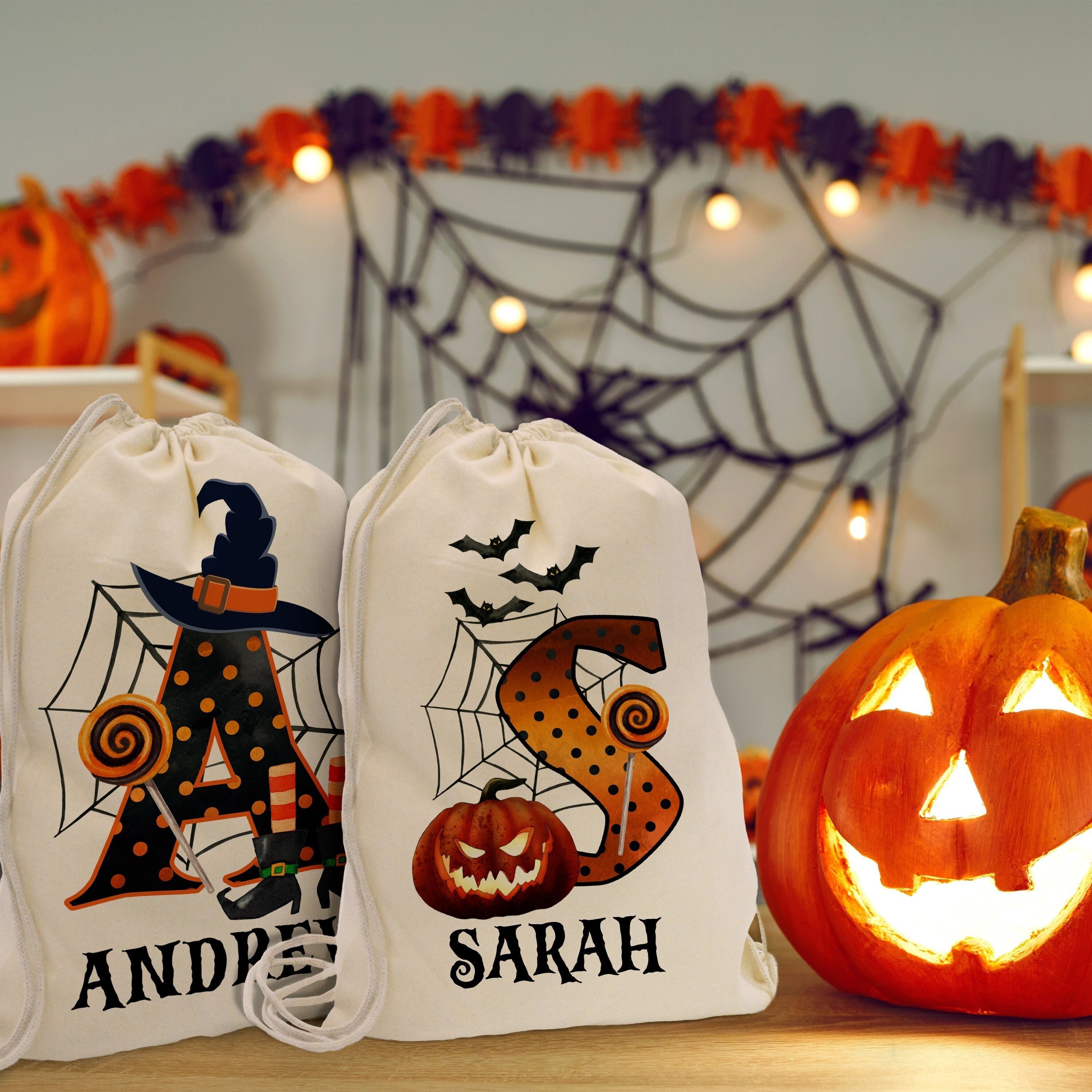 Personalized Name Pumpkin Treat Bag | CWHalloween06