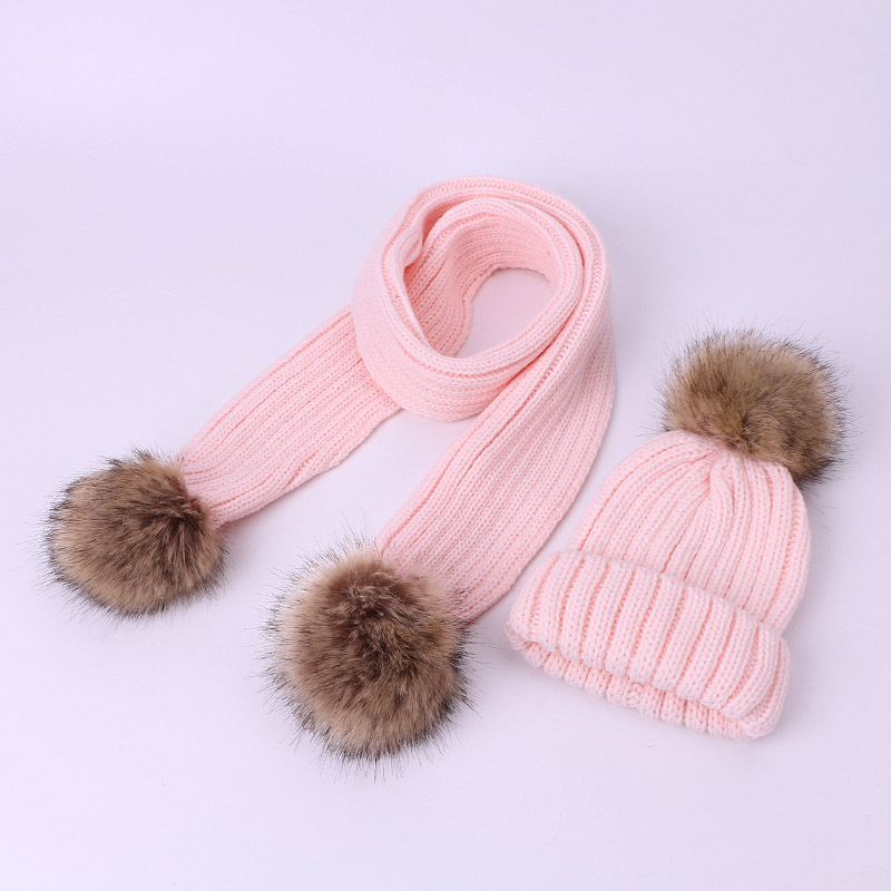 Personalized Embroidery Kid Pom Pom Hat With Scarf | HSKid48