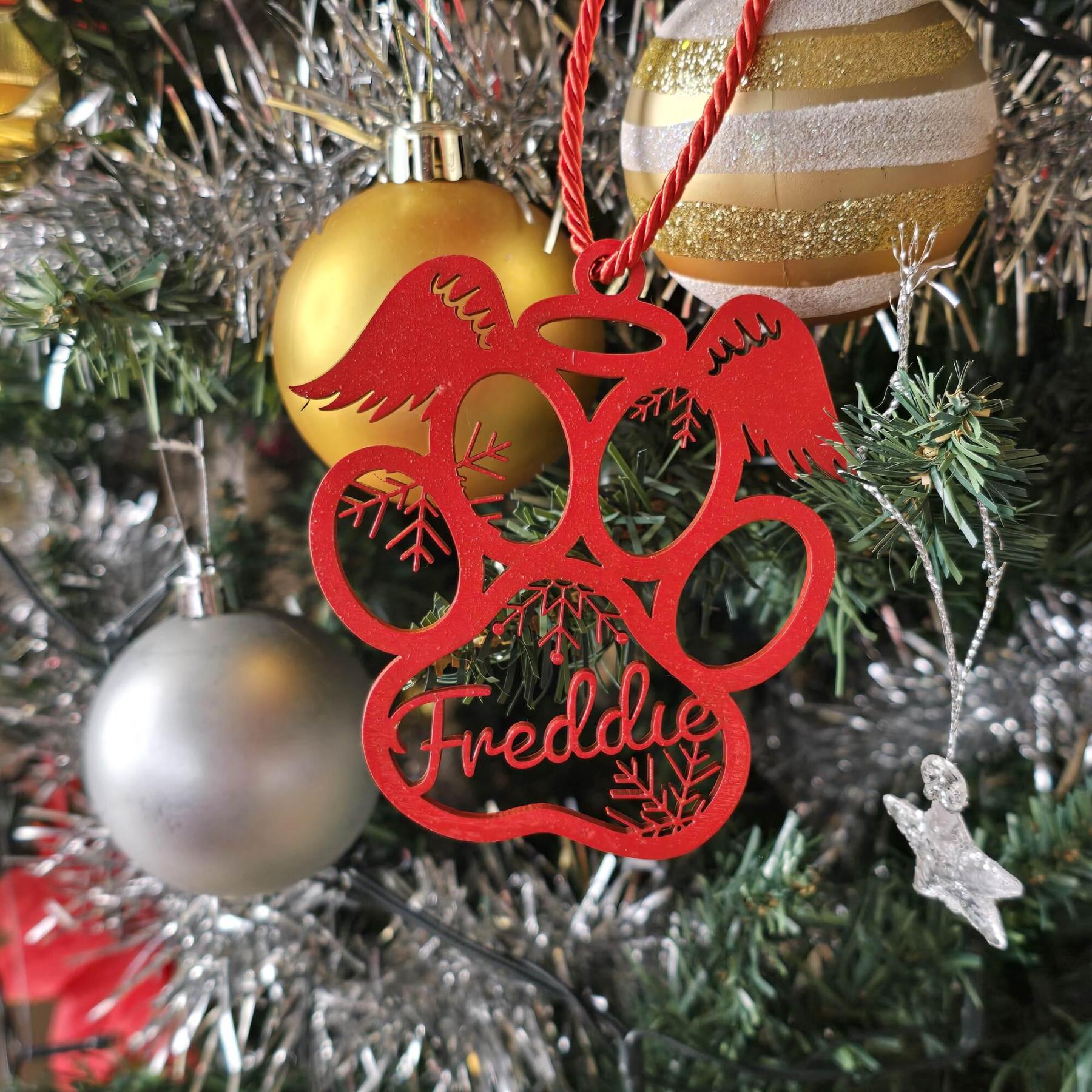 Personalized Paw Pet Print Christmas Ornament | MCGift195
