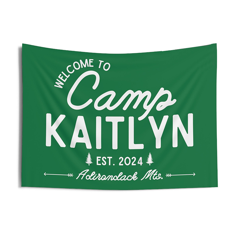 Personalized Camp Bachelorette Banner Tapestry | CWCamp01