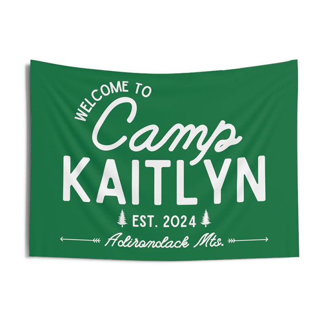 Personalized Camp Bachelorette Banner Tapestry | CWCamp01