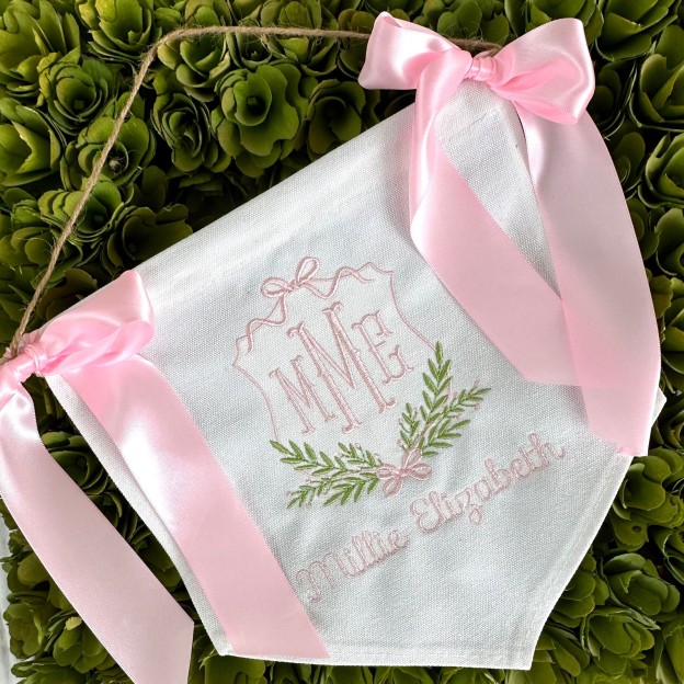Personalized Baby Welcome Banner with Bows | CWBaby43