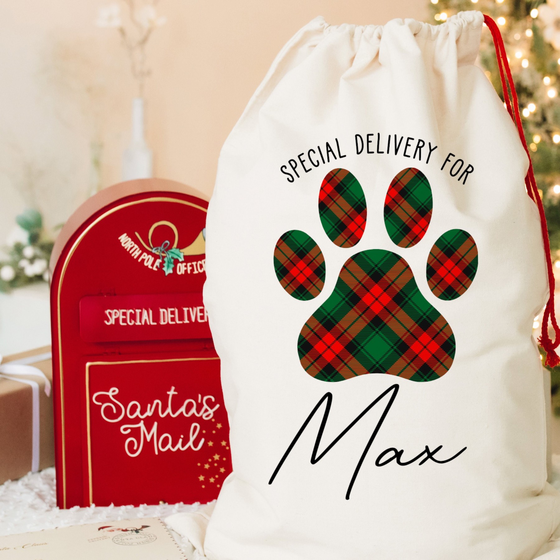 Personalized Name Pet Christmas Gift Sack | BKPet34