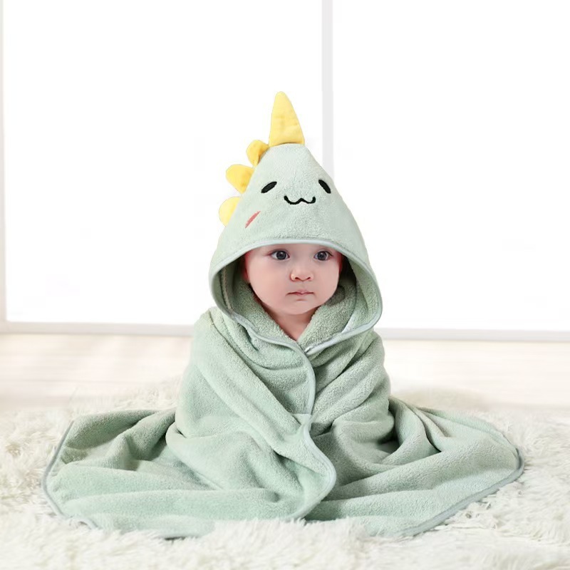 Personalized Embroidery Animal Coral Fleece Soft Hooded Towel | CWBaby142