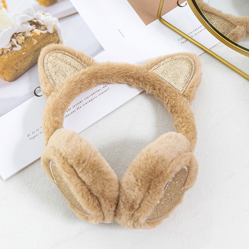 Personalized Kids Pearl Patch Warm Cat Ears Earmuffs | CWToy92