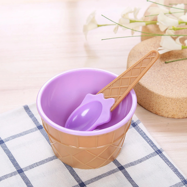 Personalized Kid Toy Reusable Ice Cream Bowl with Spoon | CWToy48