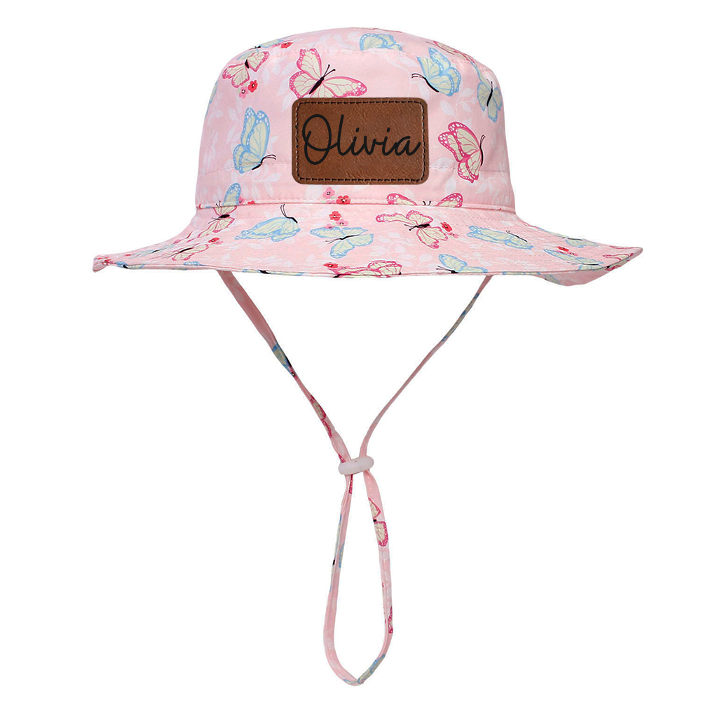 Personalized Leather Patch Cute Bucket Hat for Comfort & Unique | CWBeach174