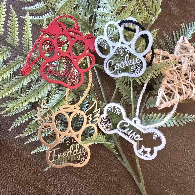 Personalized Paw Pet Print Christmas Ornament | MCGift195