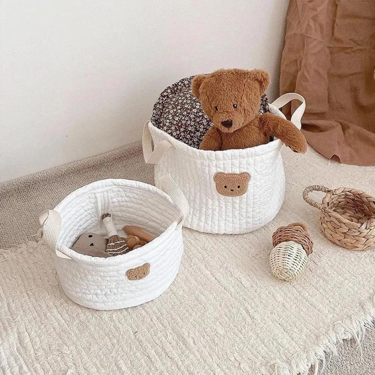 Personalized Embroidered Storage Bear Basket | CWBaby97