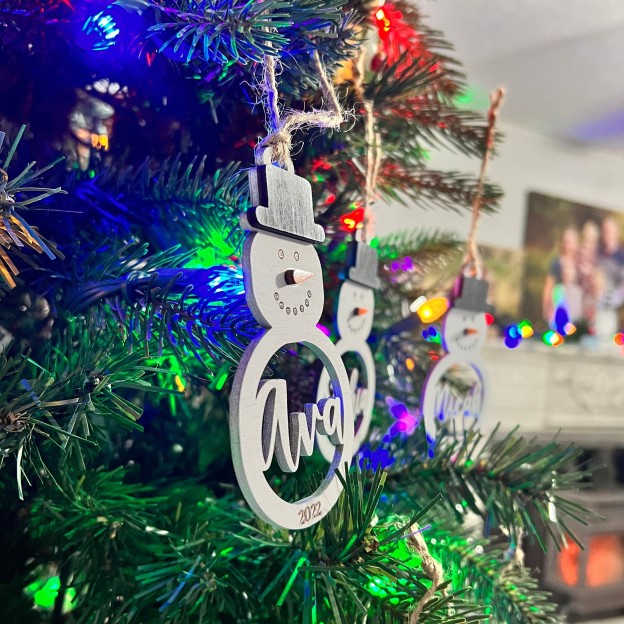 Personalized Snowman Wooden Christmas Ornaments | MCGift27