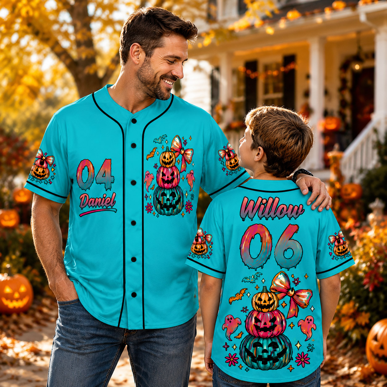 Personalized Halloween Button Up Baseball Jersey For Kid & Adult | CWHalloween103