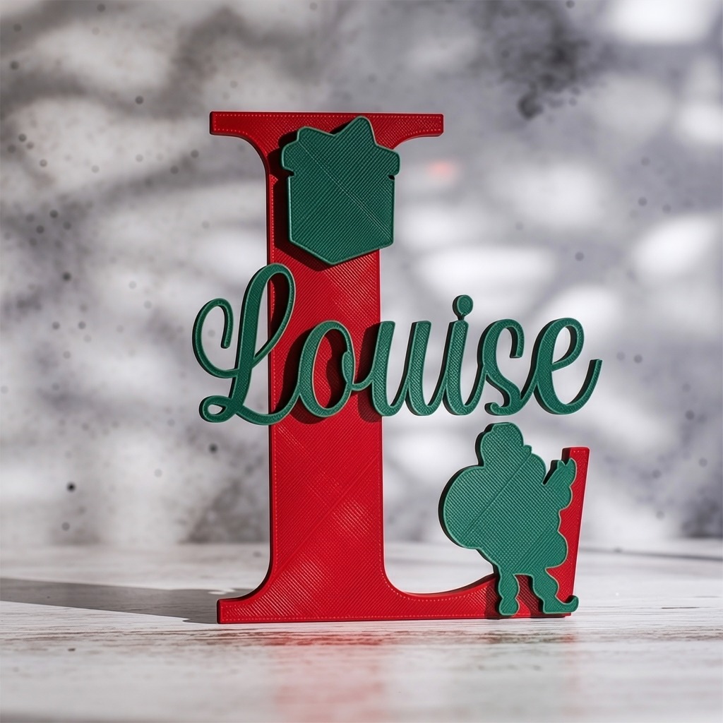 Personalized Christmas Monogram Door Decoration Name Sign | MCGift367