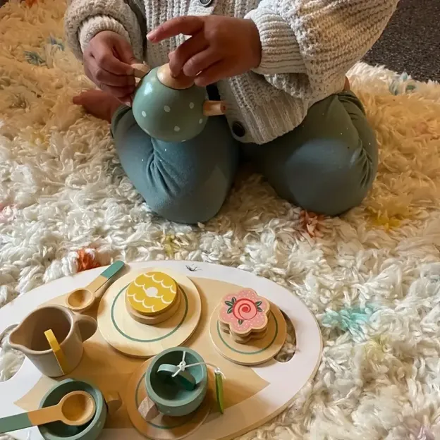 Personalized Kid's Wooden Afternoon Tea Play Set | CWToy49