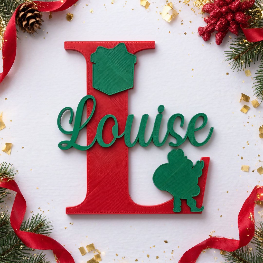 Personalized Christmas Monogram Door Decoration Name Sign | MCGift367