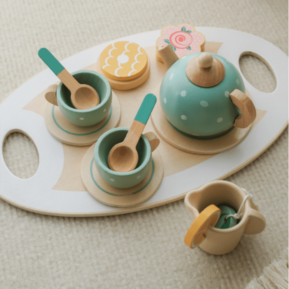 Personalized Kid's Wooden Afternoon Tea Play Set | CWToy49
