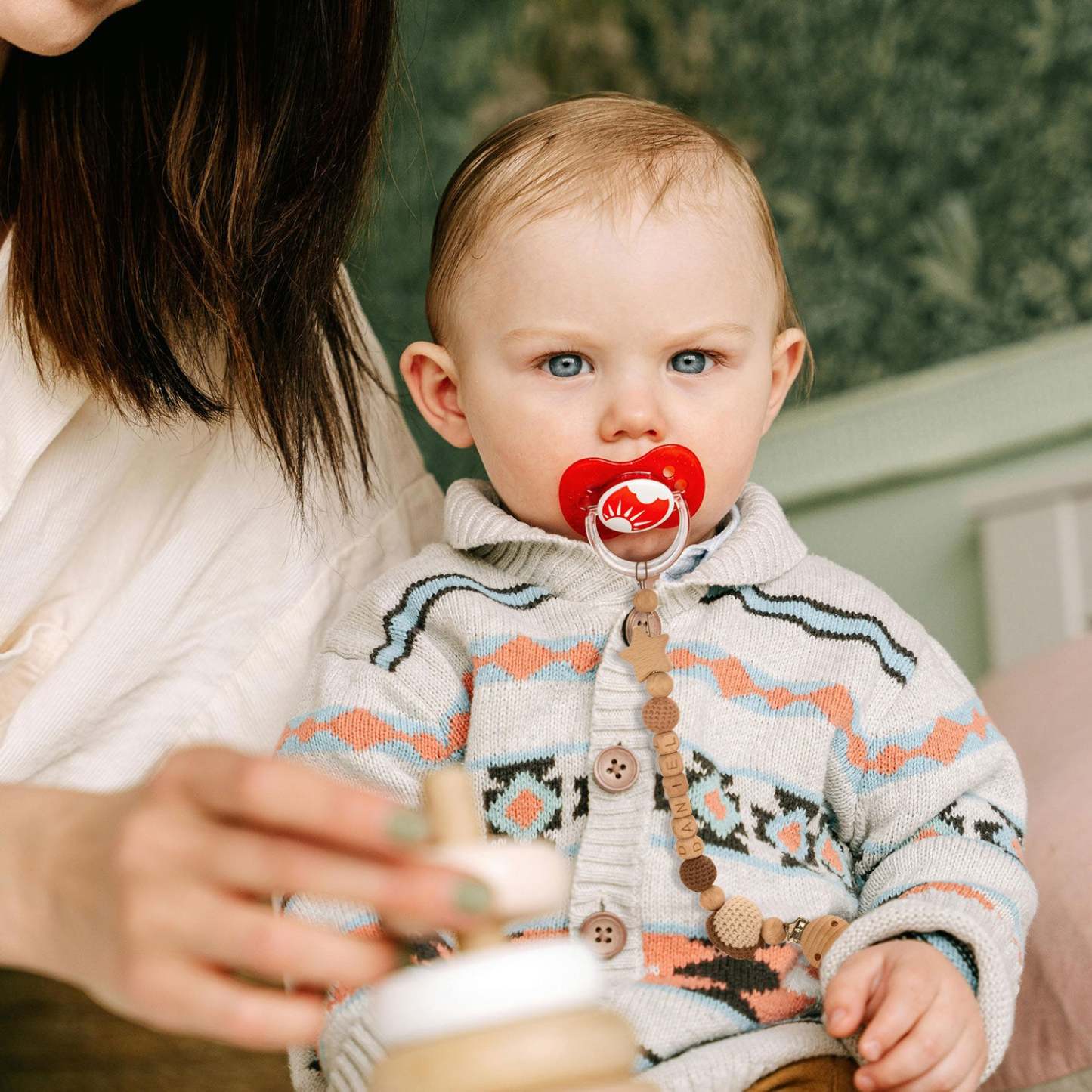 Personalized Baby Pacifier Crocheted Animal Clip | CWToy148