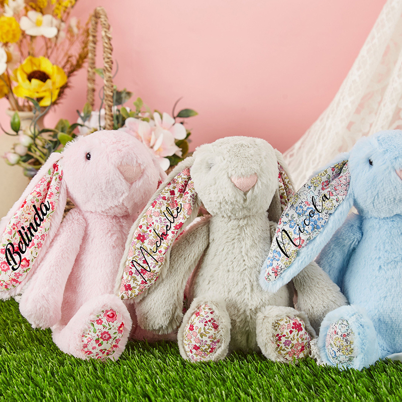Personalized Monogrammed Flower Bunny Rabbit | CWToy60