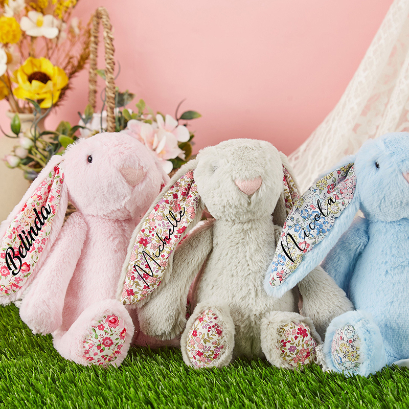 Personalized Monogrammed Flower Bunny Rabbit | CWToy60