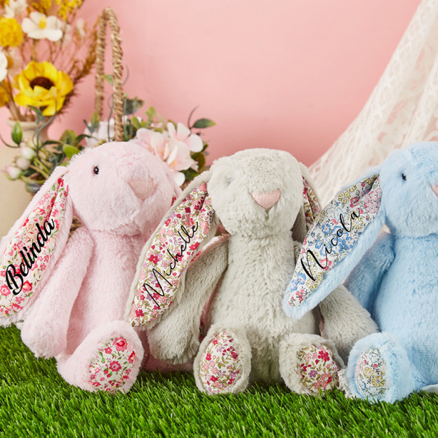 Personalized Monogrammed Flower Bunny Rabbit | CWToy60