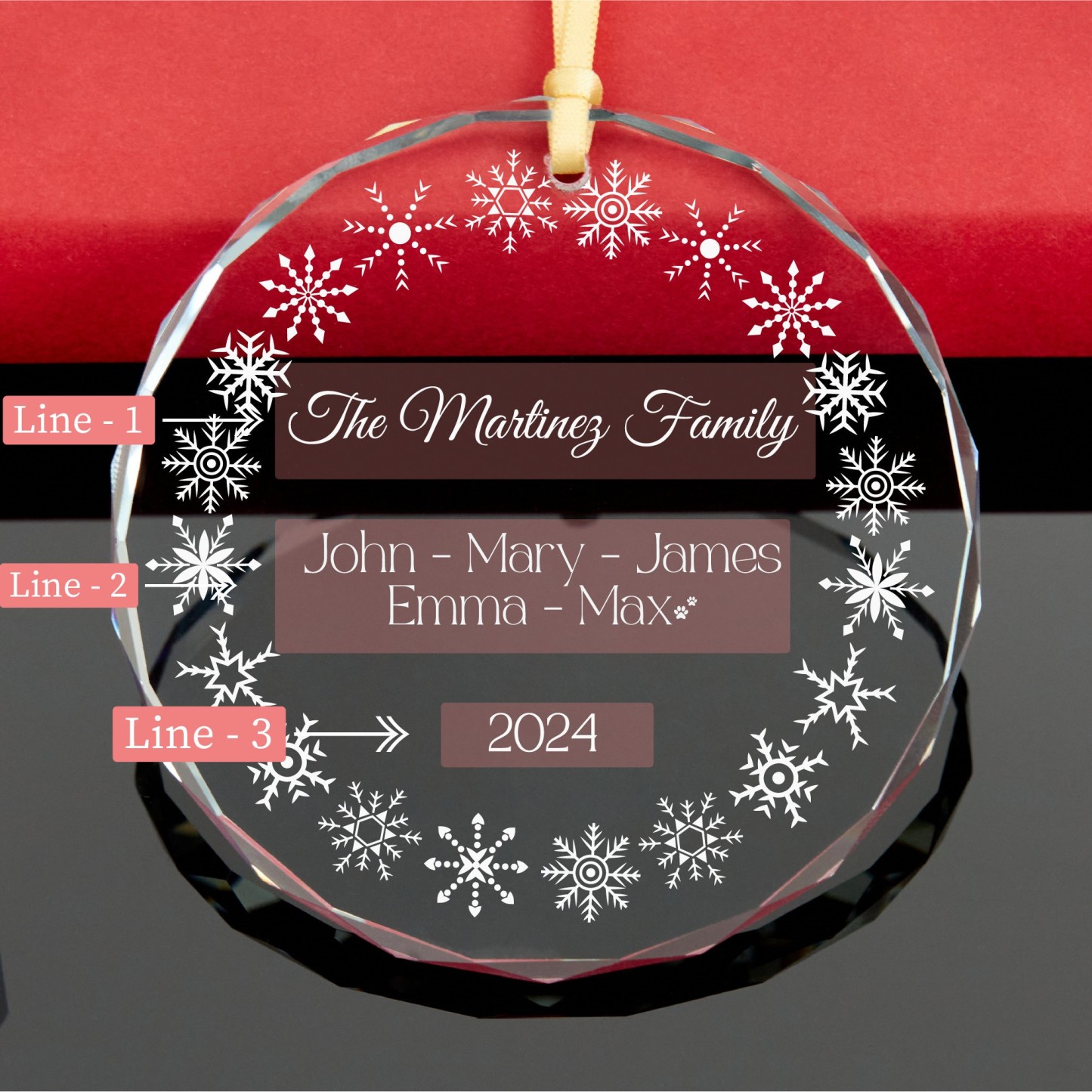 Personalized Glass Family Christmas Ornaments | CWGlass18
