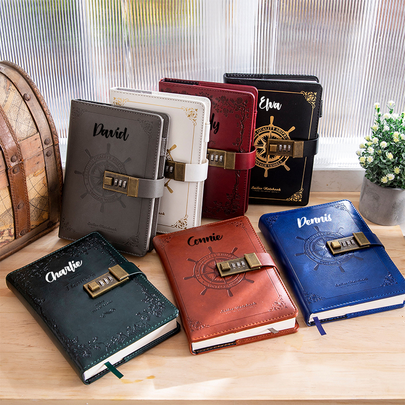 Personalized Vintage Helm Diary With Lock