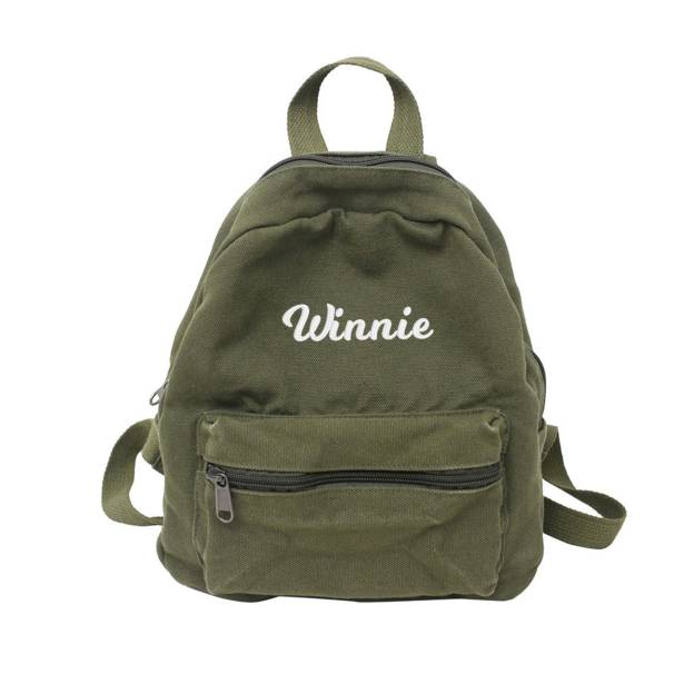 Personalized Embroidery Kid Canvas Backpack
